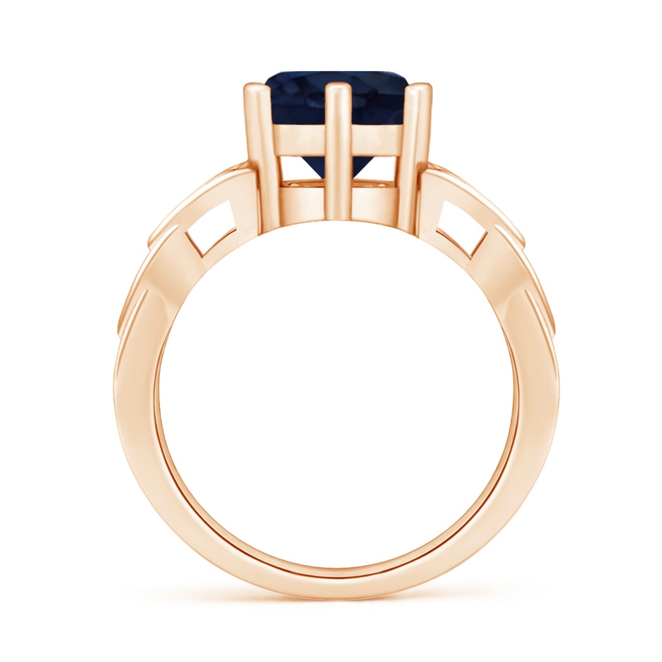8mm A Solitaire Round Sapphire Celtic Knot Ring in Rose Gold side 199