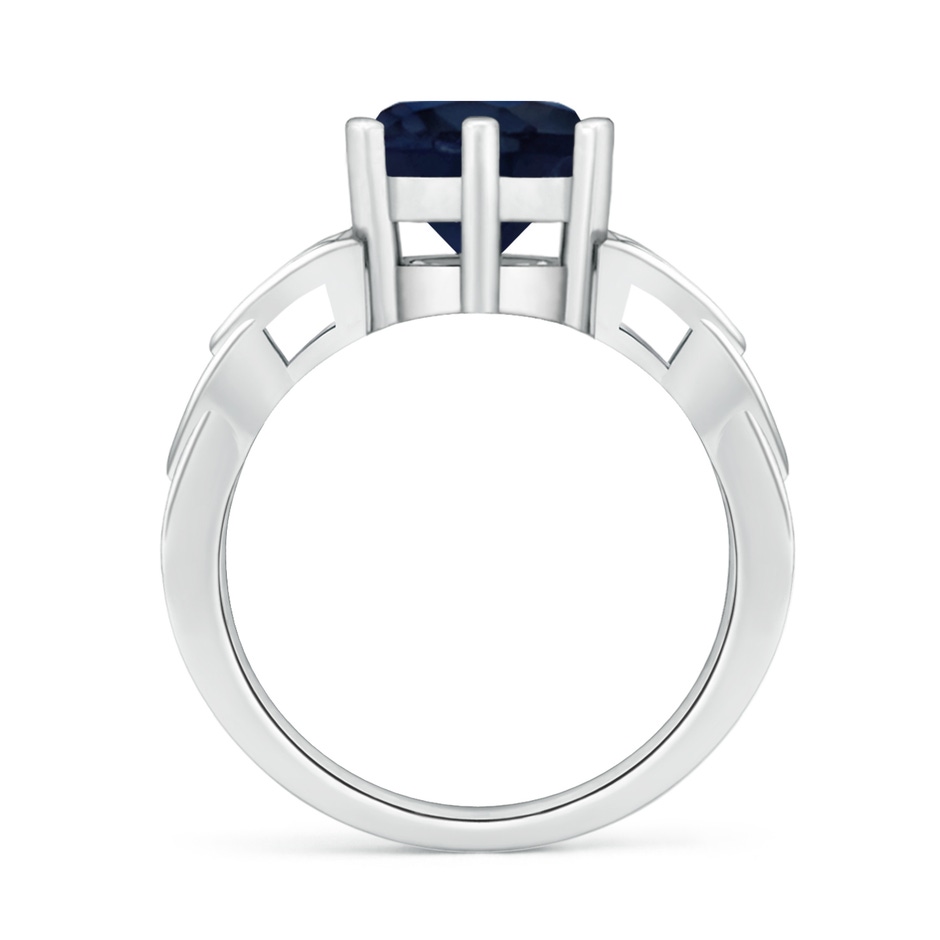 8mm A Solitaire Round Sapphire Celtic Knot Ring in White Gold side 199