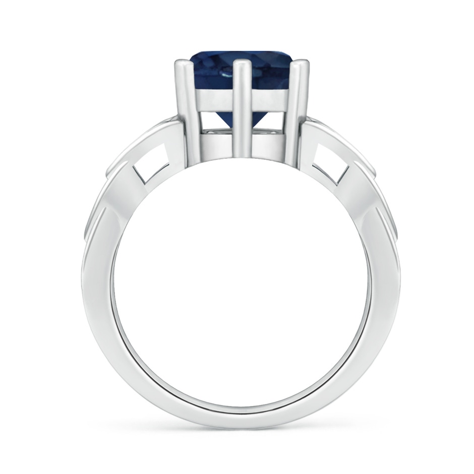 8mm AA Solitaire Round Sapphire Celtic Knot Ring in P950 Platinum side 199