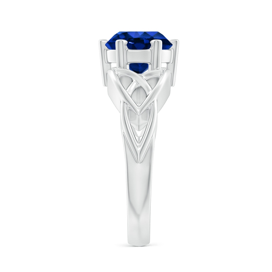 8mm AAAA Solitaire Round Sapphire Celtic Knot Ring in P950 Platinum side 299