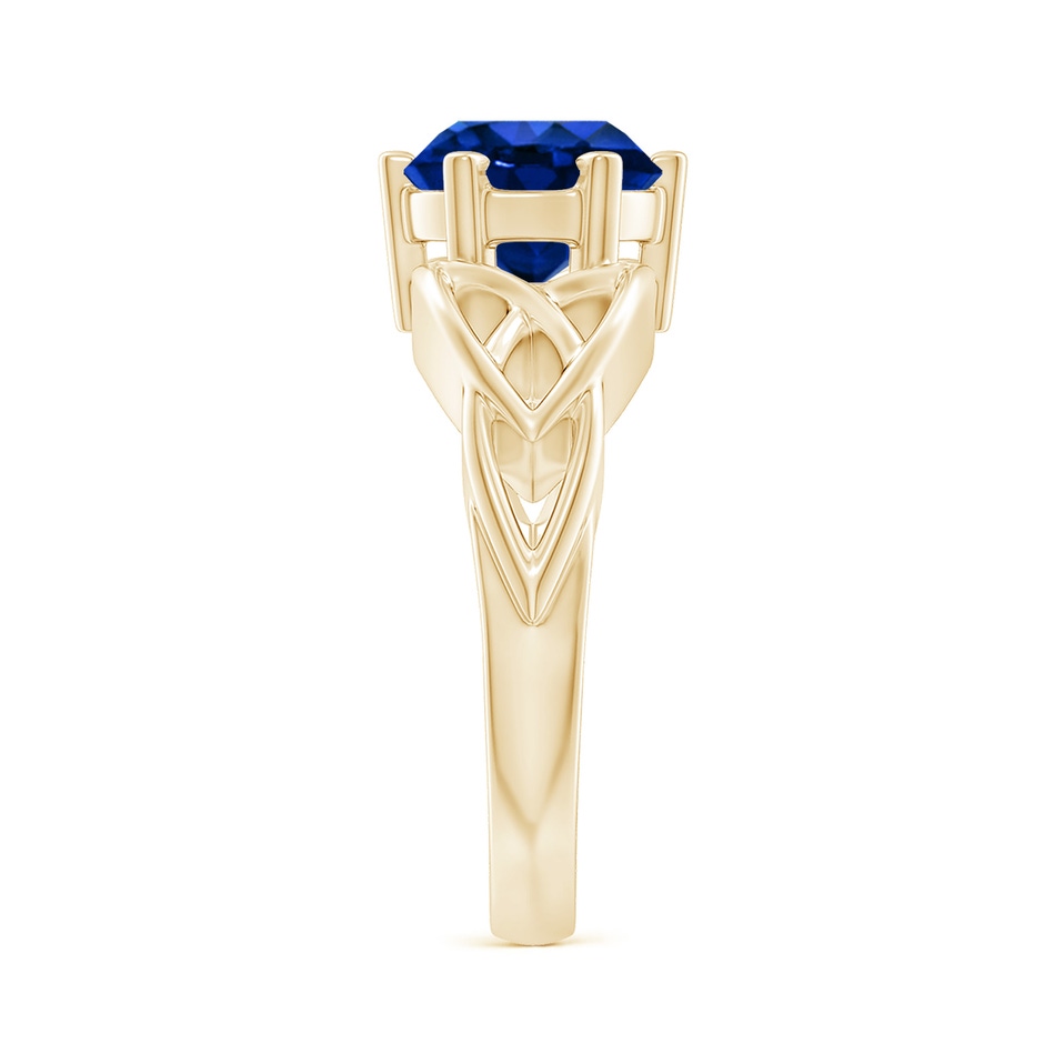8mm Lab-Grown Solitaire Round Sapphire Celtic Knot Ring in Yellow Gold side 299