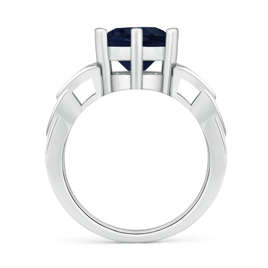 9mm A Solitaire Round Sapphire Celtic Knot Ring in P950 Platinum side 199