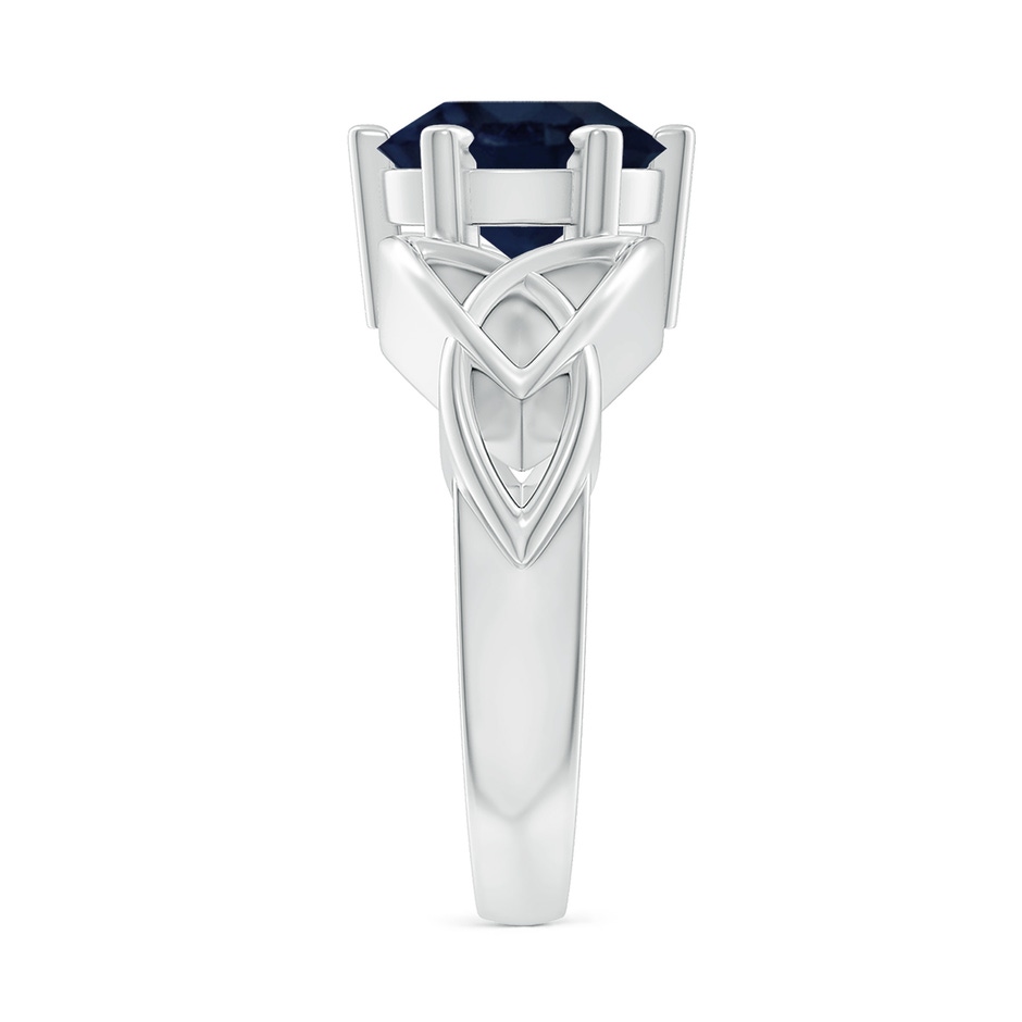 9mm A Solitaire Round Sapphire Celtic Knot Ring in P950 Platinum side 299