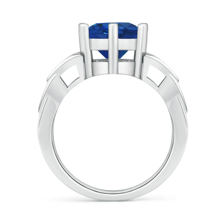 9mm AAA Solitaire Round Sapphire Celtic Knot Ring in P950 Platinum side 199