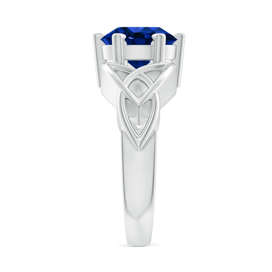 9mm Lab-Grown Solitaire Round Sapphire Celtic Knot Ring in P950 Platinum side 299