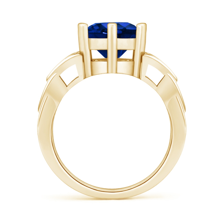 9mm Lab-Grown Solitaire Round Sapphire Celtic Knot Ring in Yellow Gold side 199