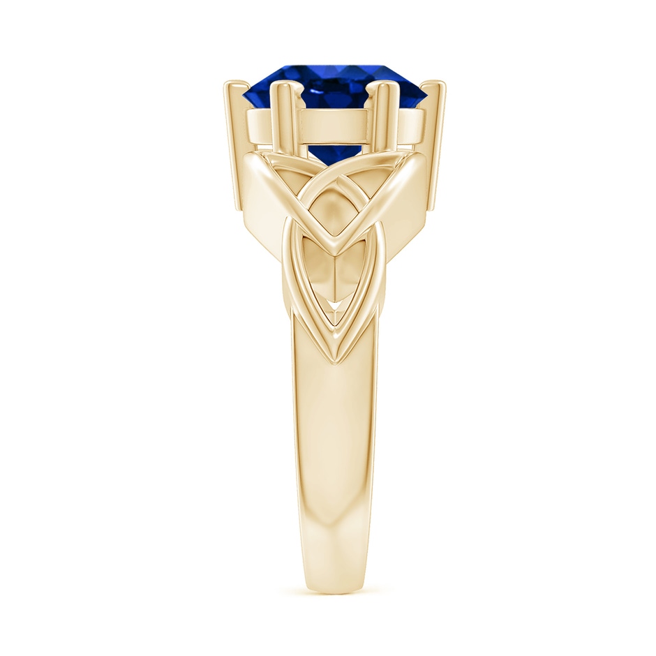 9mm Lab-Grown Solitaire Round Sapphire Celtic Knot Ring in Yellow Gold side 299
