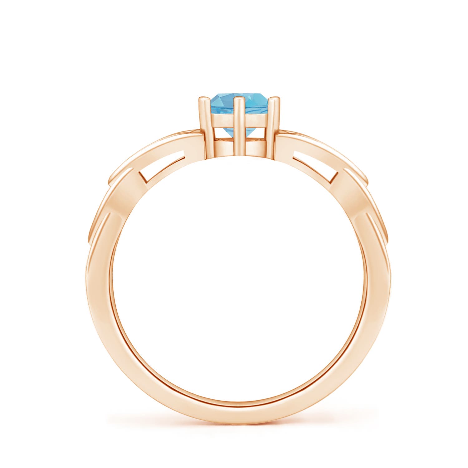 A - Swiss Blue Topaz / 0.6 CT / 14 KT Rose Gold