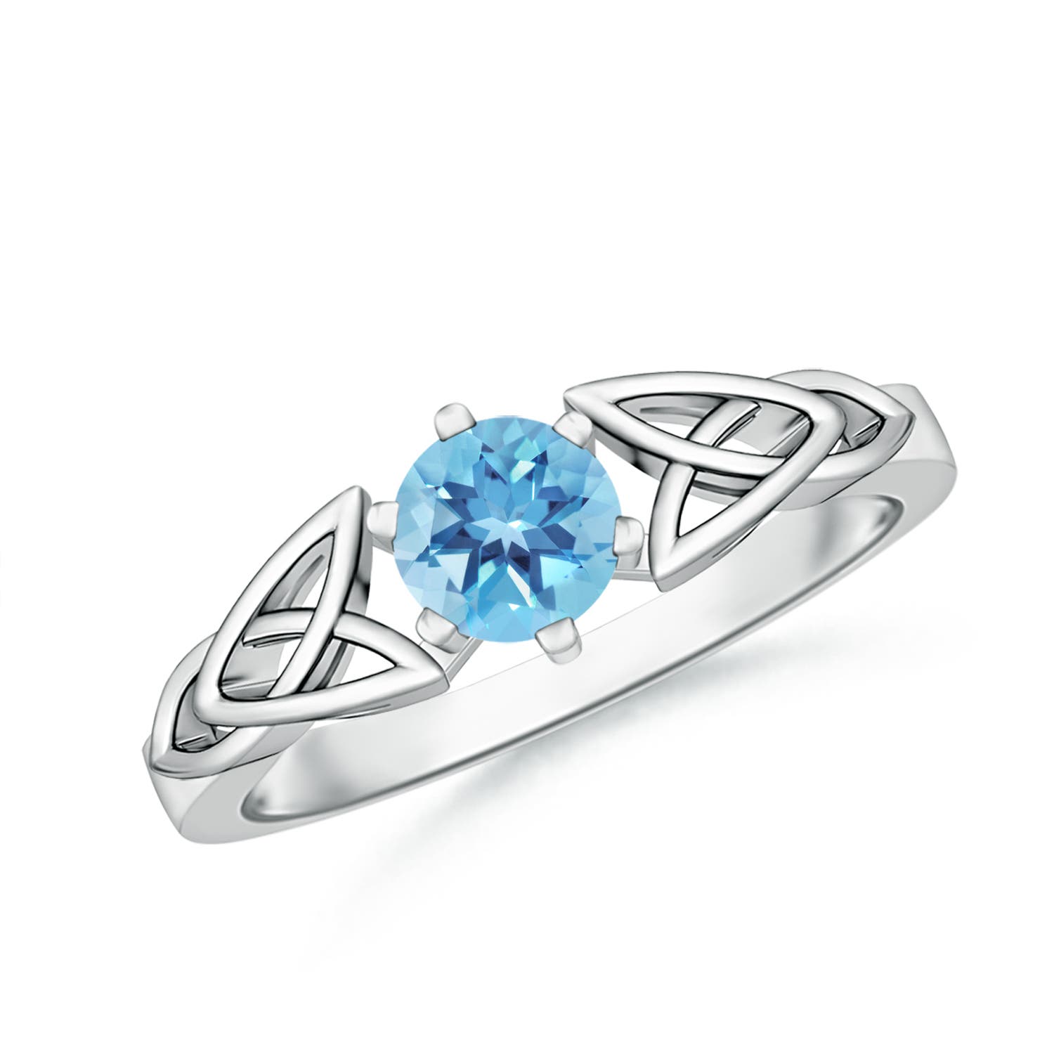 A - Swiss Blue Topaz / 0.6 CT / 14 KT White Gold