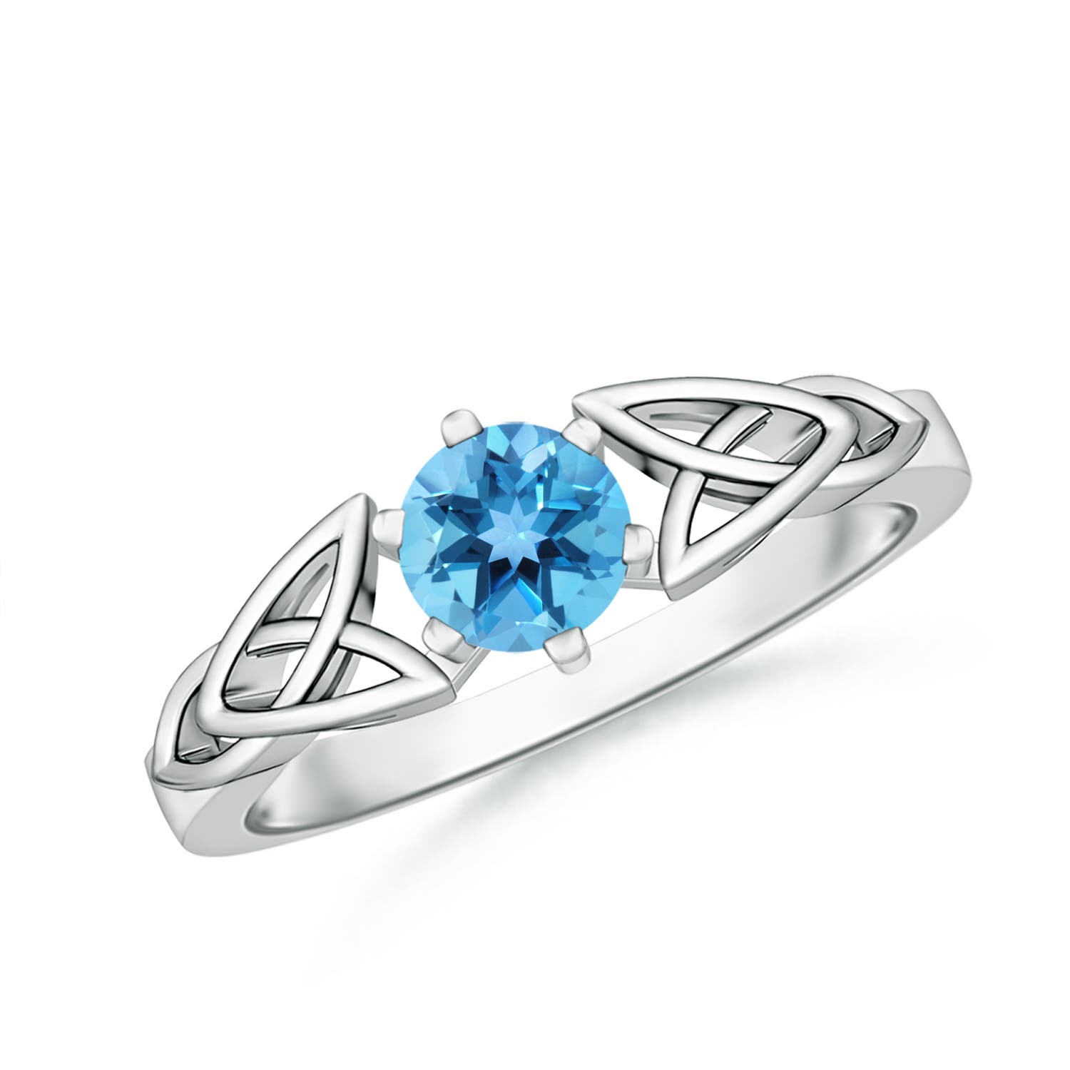 AA - Swiss Blue Topaz / 0.6 CT / 14 KT White Gold