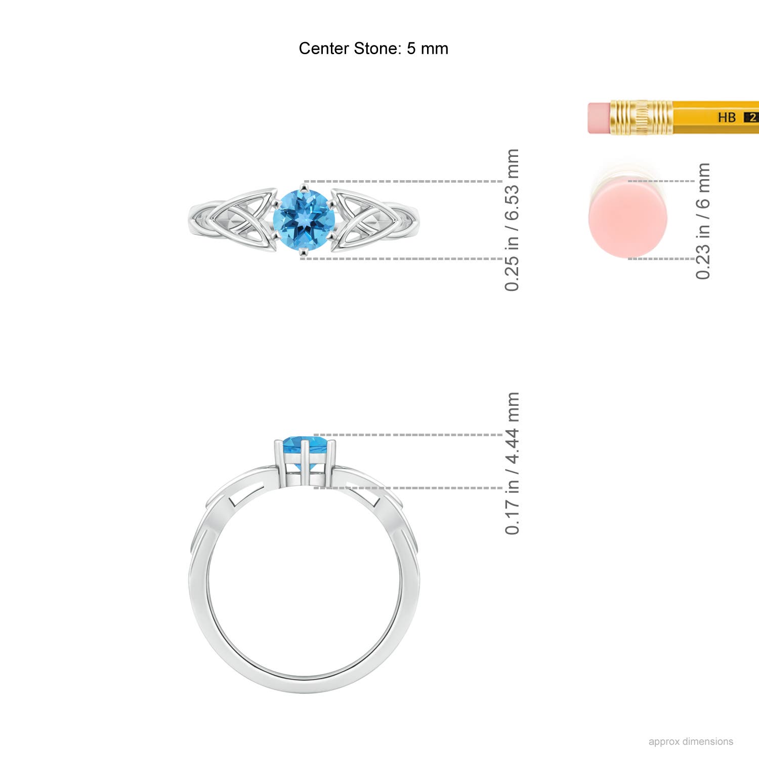 AA - Swiss Blue Topaz / 0.6 CT / 14 KT White Gold