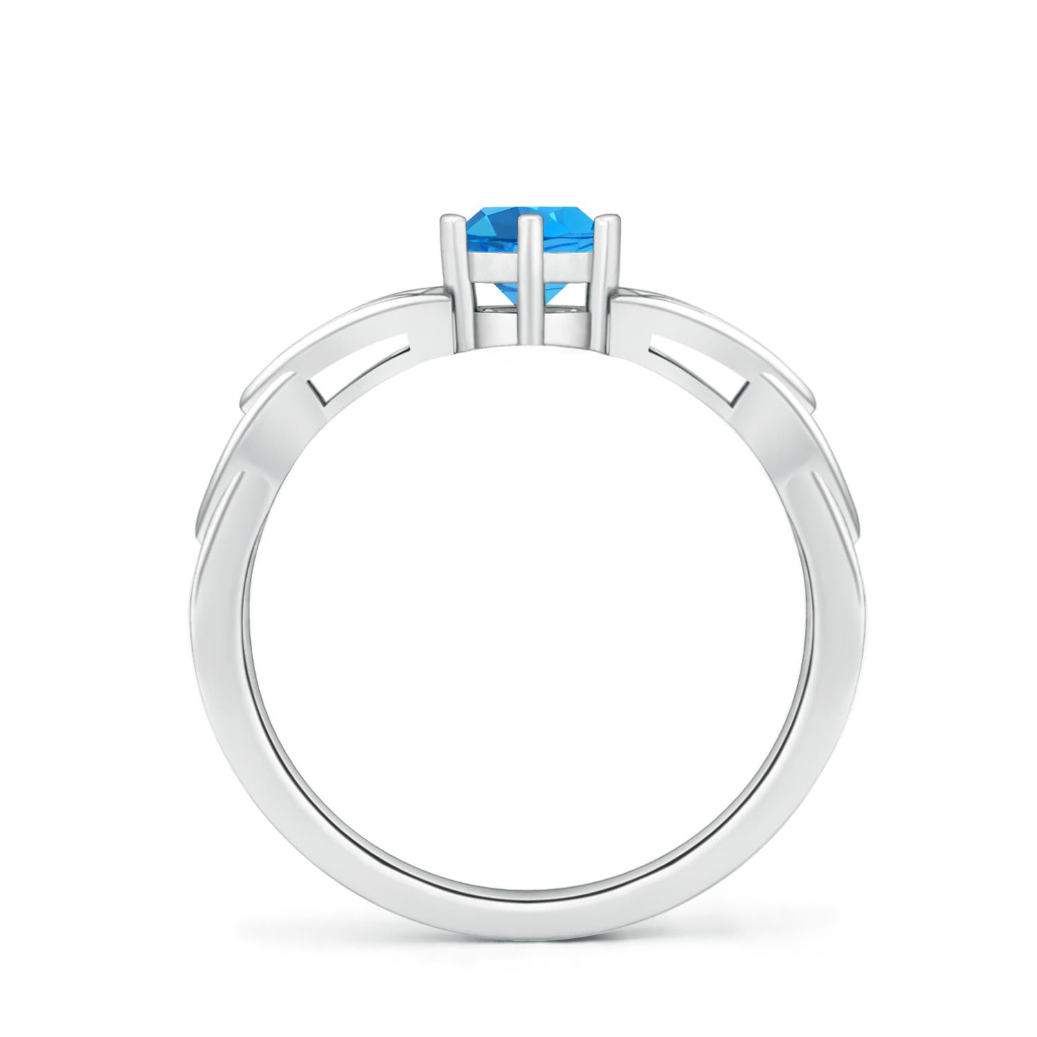 AAAA - Swiss Blue Topaz / 0.6 CT / 14 KT White Gold