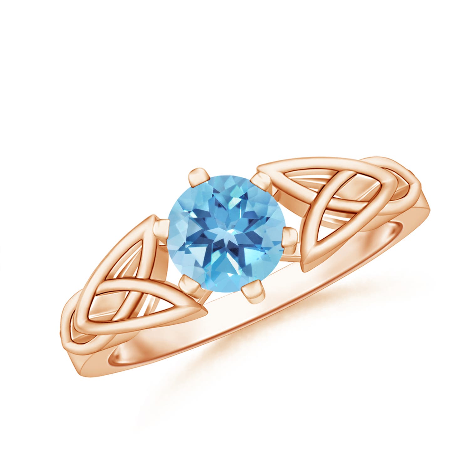 A - Swiss Blue Topaz / 0.95 CT / 14 KT Rose Gold