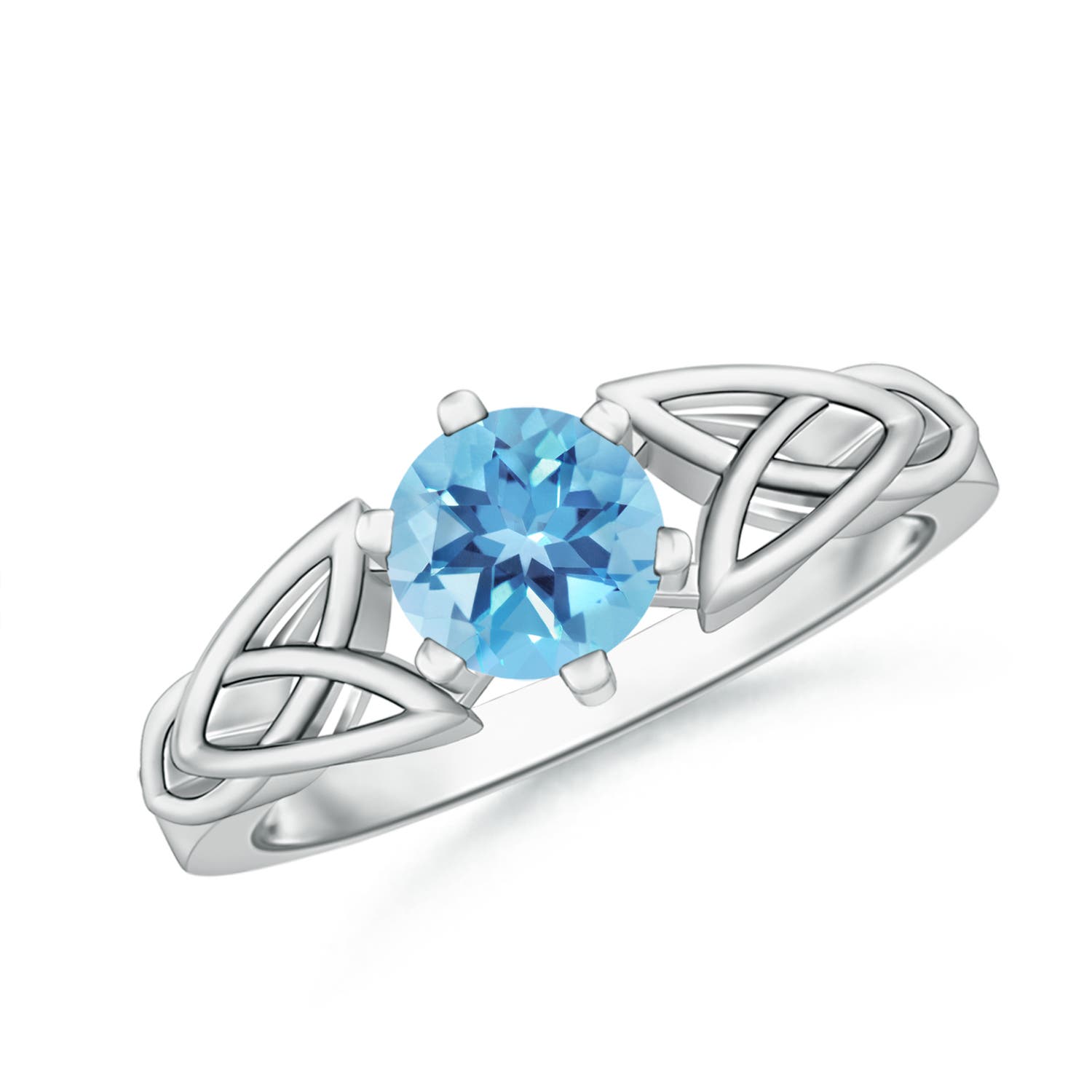 A - Swiss Blue Topaz / 0.95 CT / 14 KT White Gold