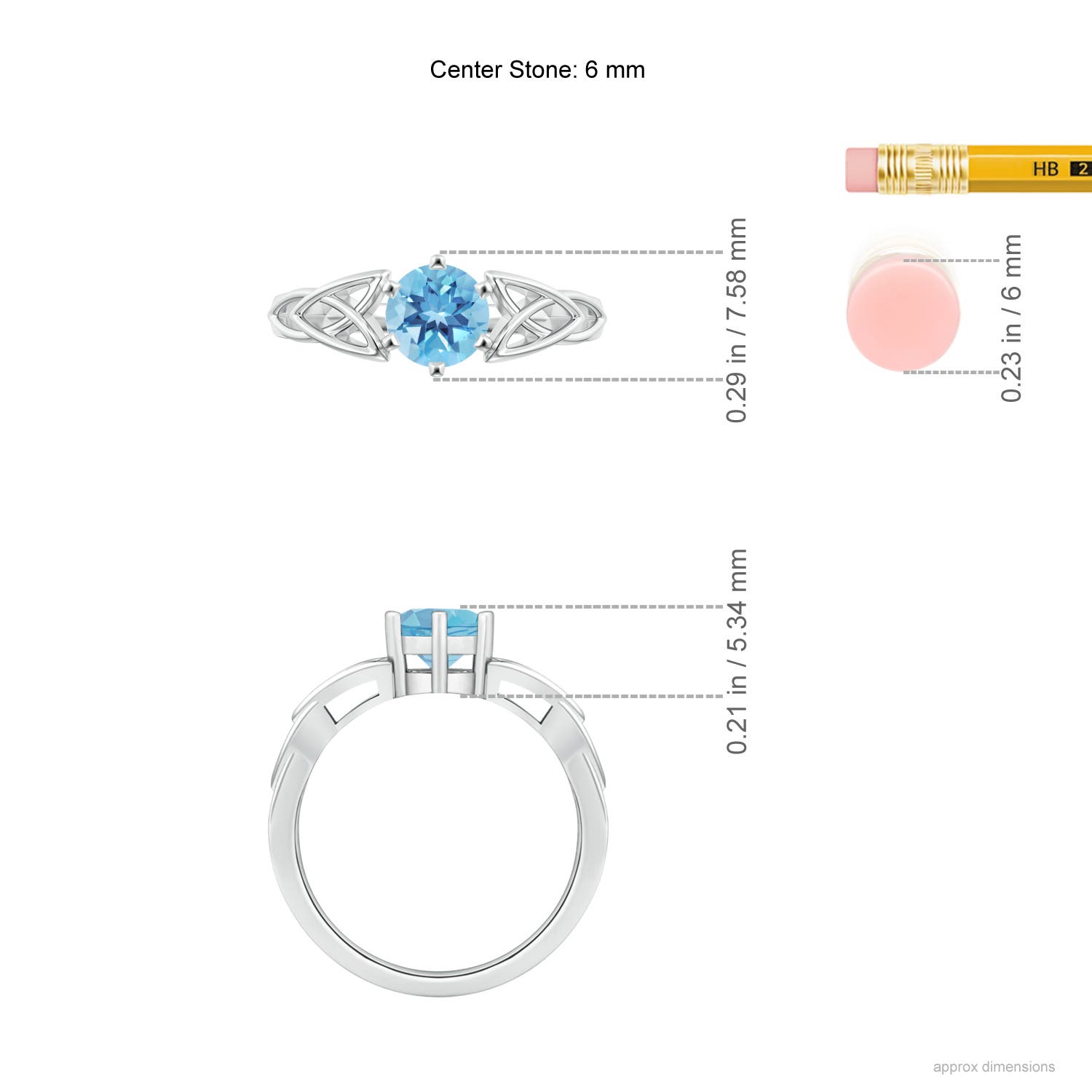 A - Swiss Blue Topaz / 0.95 CT / 14 KT White Gold