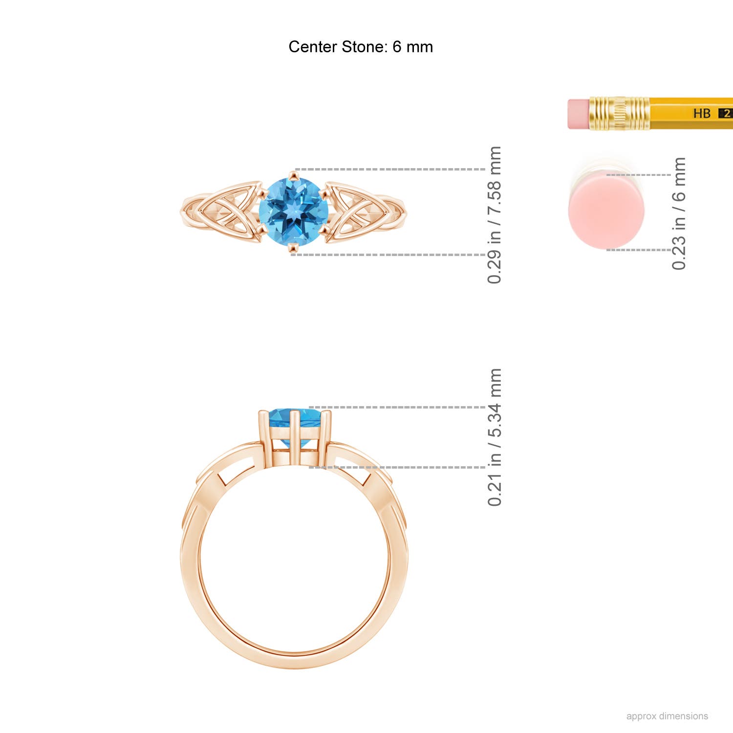 AA - Swiss Blue Topaz / 0.95 CT / 14 KT Rose Gold