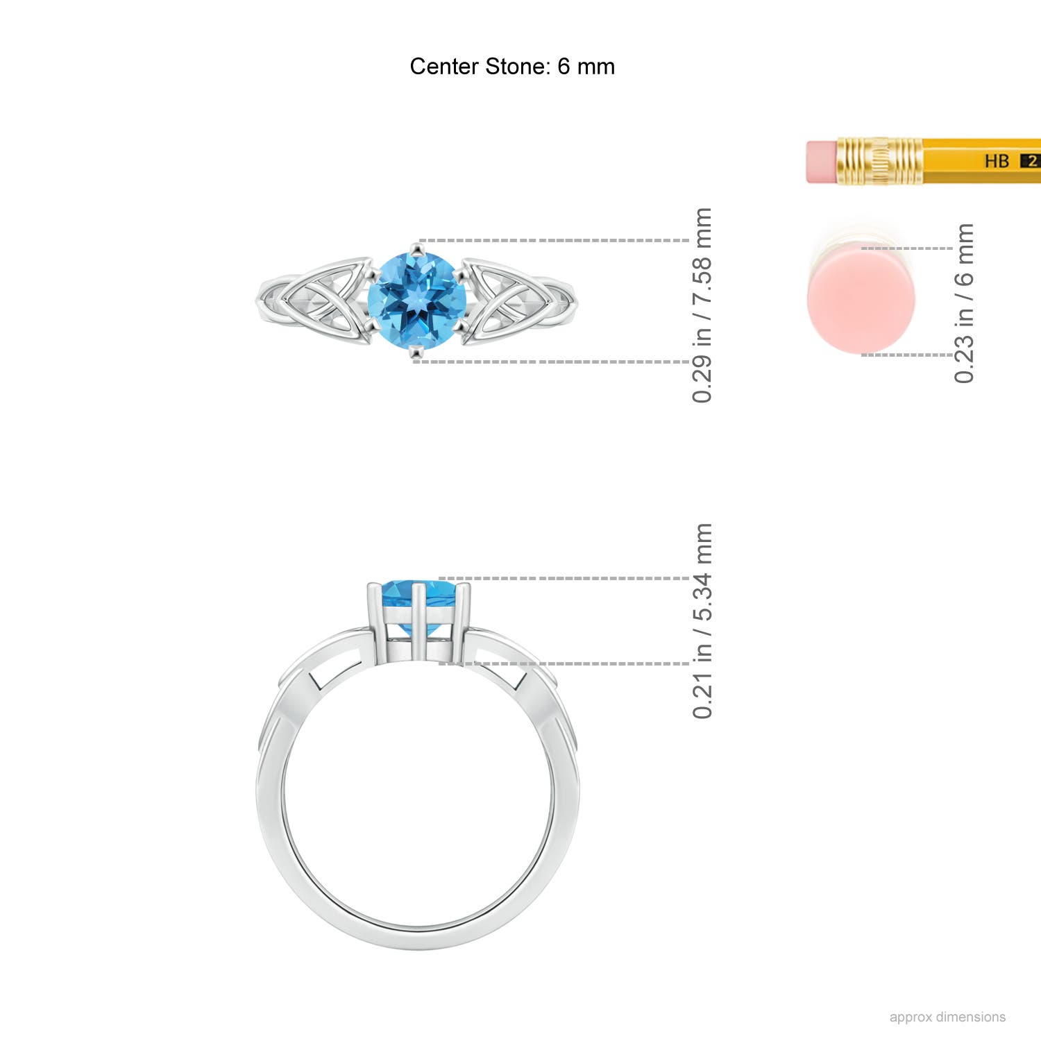 AA - Swiss Blue Topaz / 0.95 CT / 14 KT White Gold