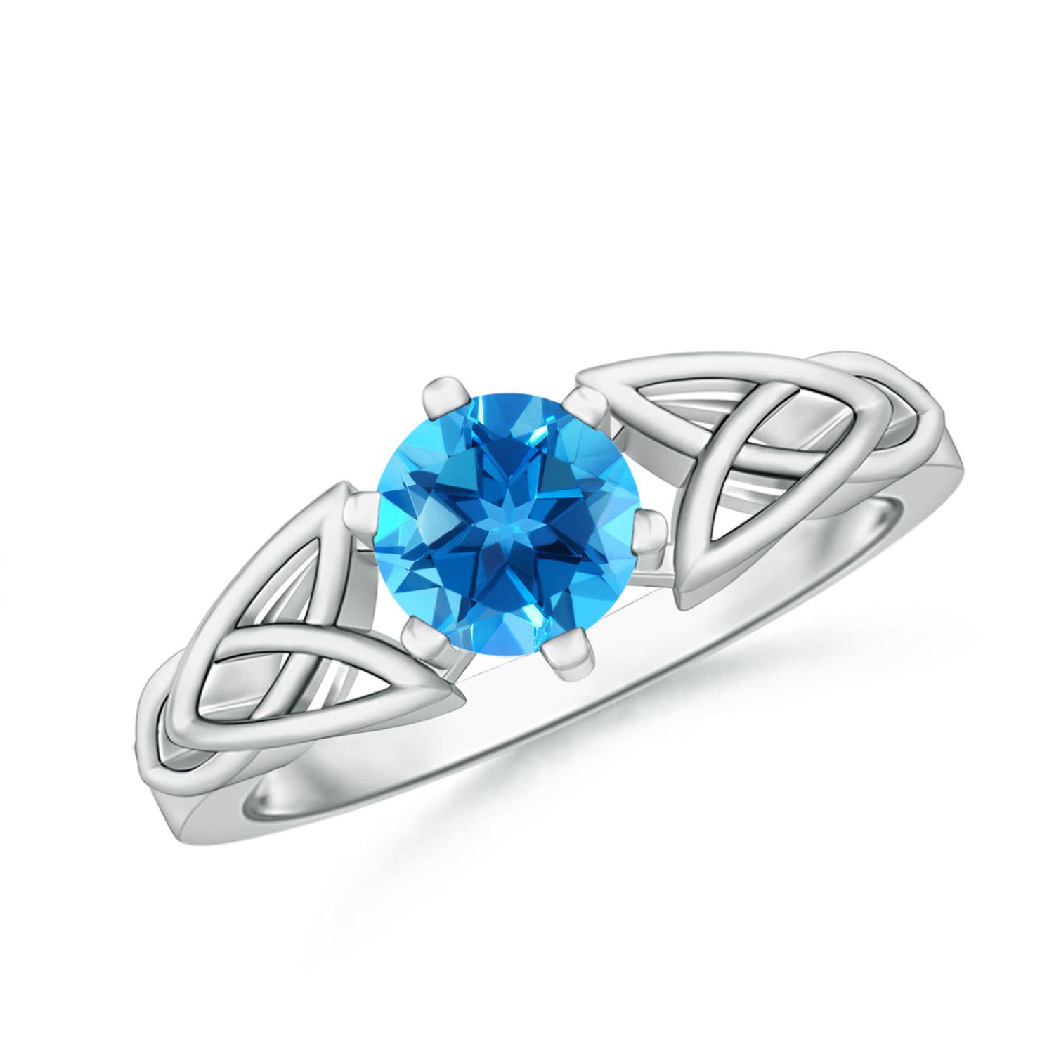 AAAA - Swiss Blue Topaz / 0.95 CT / 14 KT White Gold