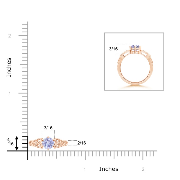 5mm A Solitaire Round Tanzanite Celtic Knot Ring in 9K Rose Gold product image