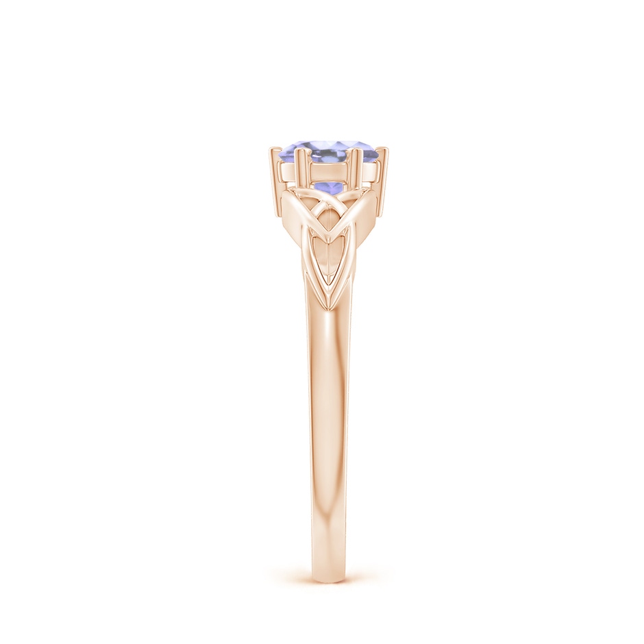 5mm A Solitaire Round Tanzanite Celtic Knot Ring in Rose Gold side-2