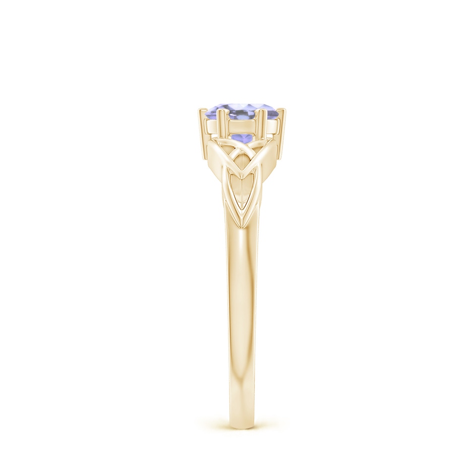 5mm A Solitaire Round Tanzanite Celtic Knot Ring in Yellow Gold side-2