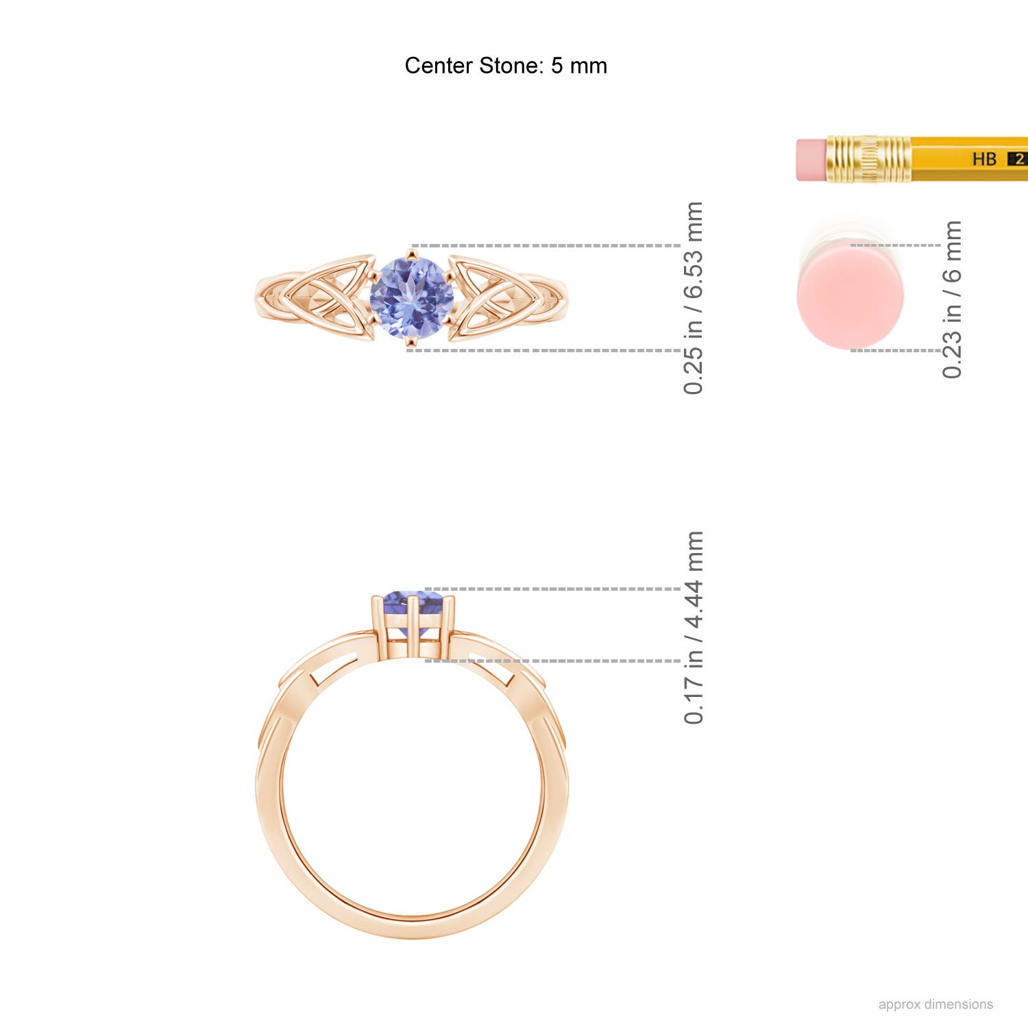 AA - Tanzanite / 0.5 CT / 14 KT Rose Gold