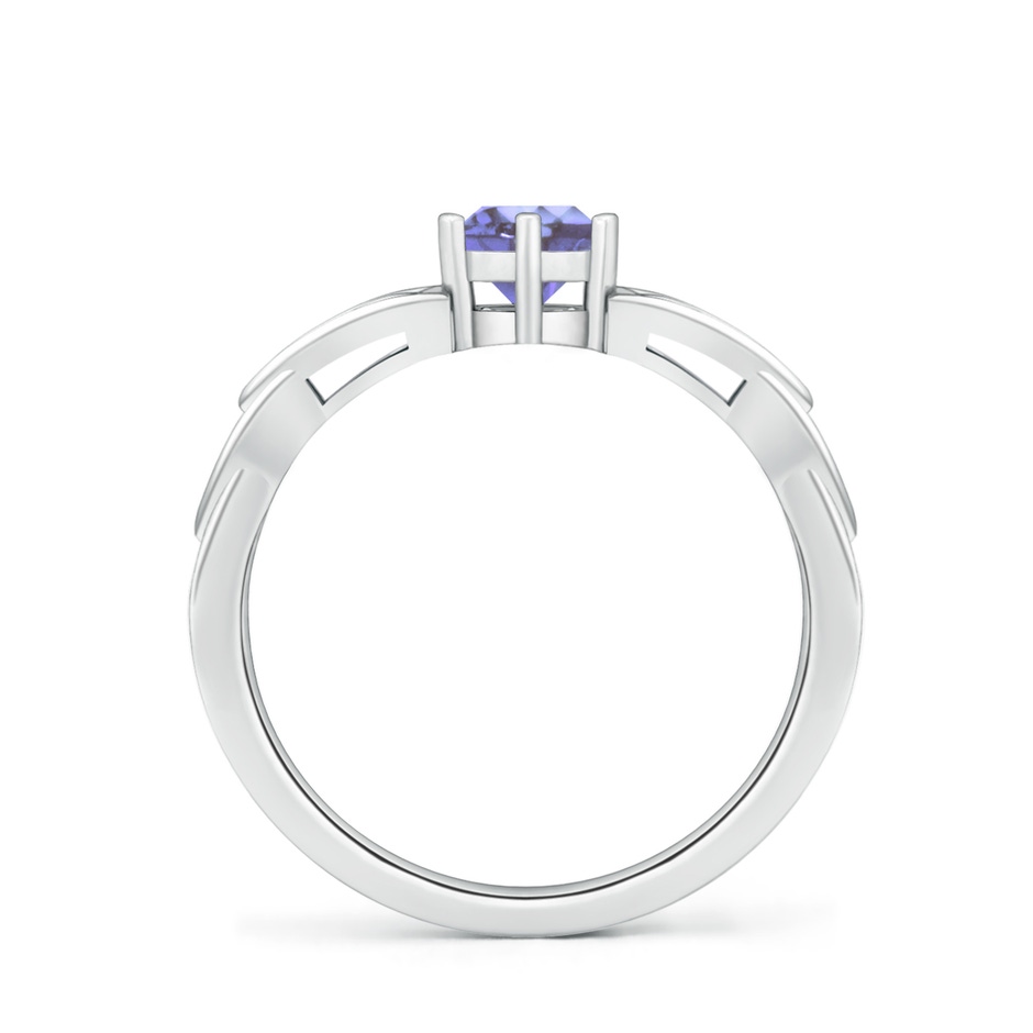 5mm AA Solitaire Round Tanzanite Celtic Knot Ring in White Gold side-1