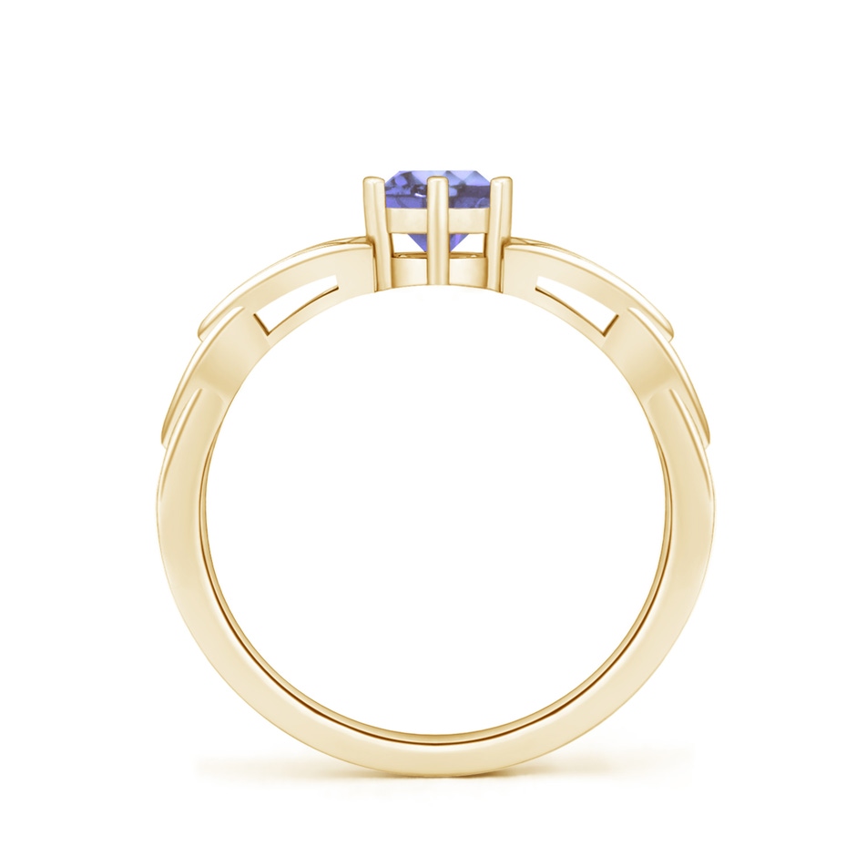 5mm AA Solitaire Round Tanzanite Celtic Knot Ring in Yellow Gold side-1
