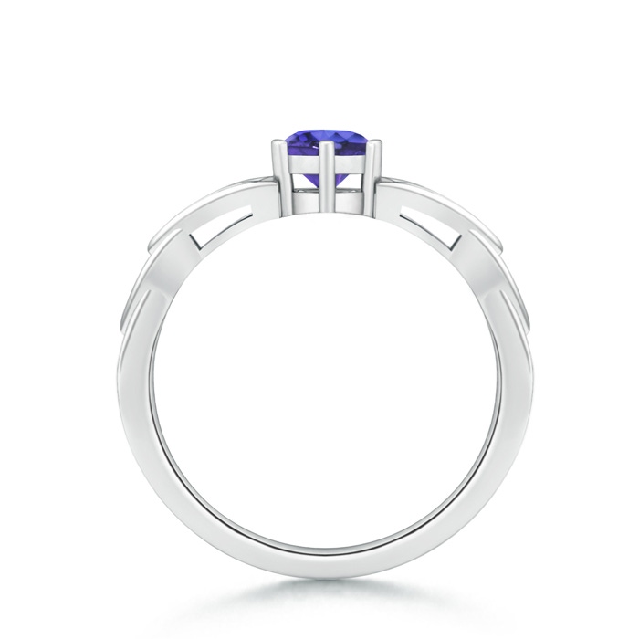 5mm AAA Solitaire Round Tanzanite Celtic Knot Ring in 10K White Gold product image