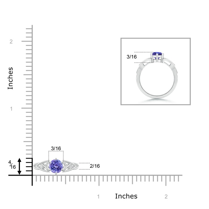 5mm AAA Solitaire Round Tanzanite Celtic Knot Ring in 9K White Gold product image