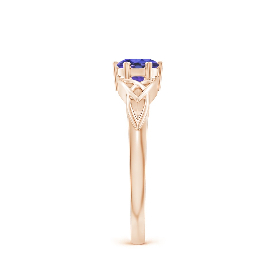 5mm AAA Solitaire Round Tanzanite Celtic Knot Ring in Rose Gold side-2