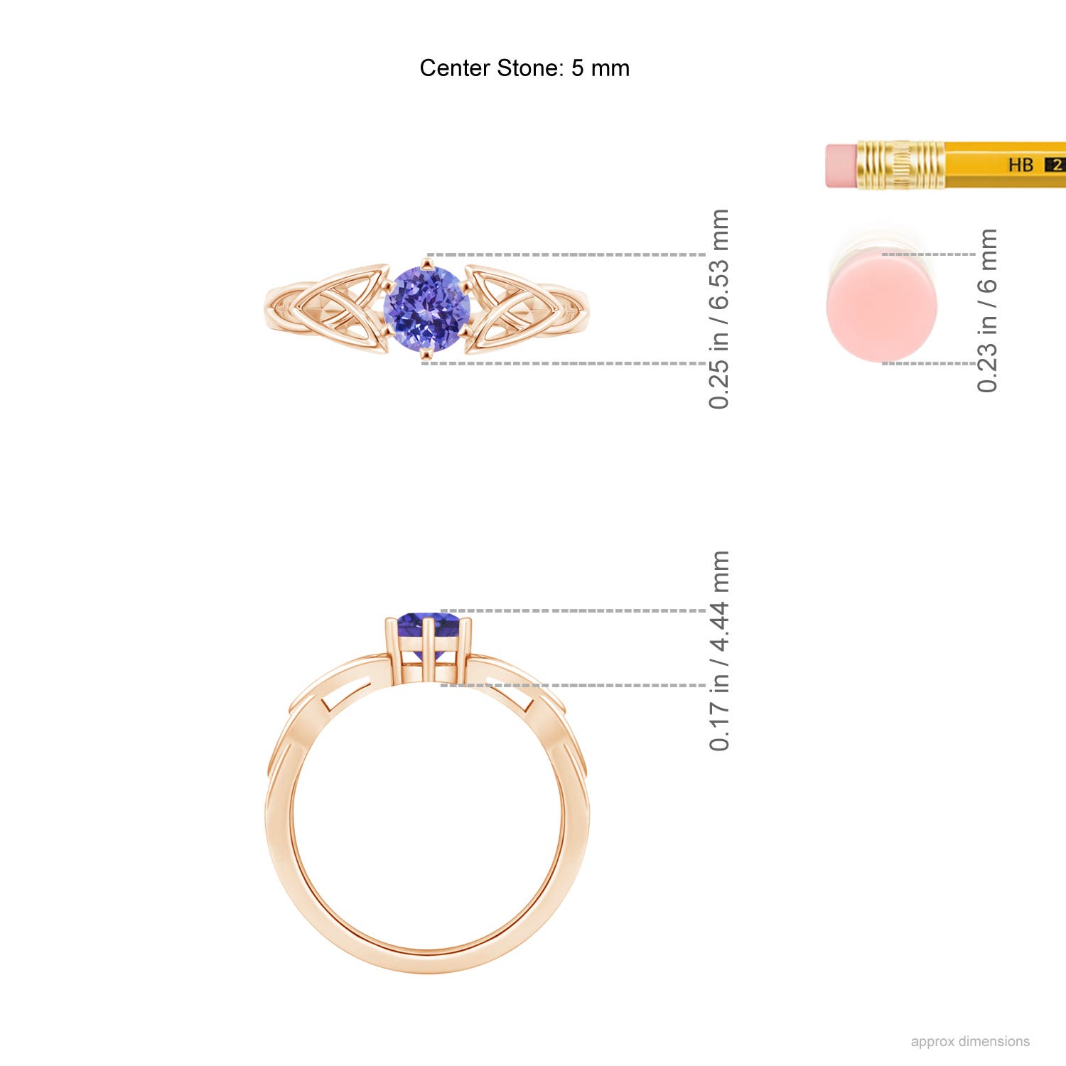 AAA - Tanzanite / 0.5 CT / 14 KT Rose Gold