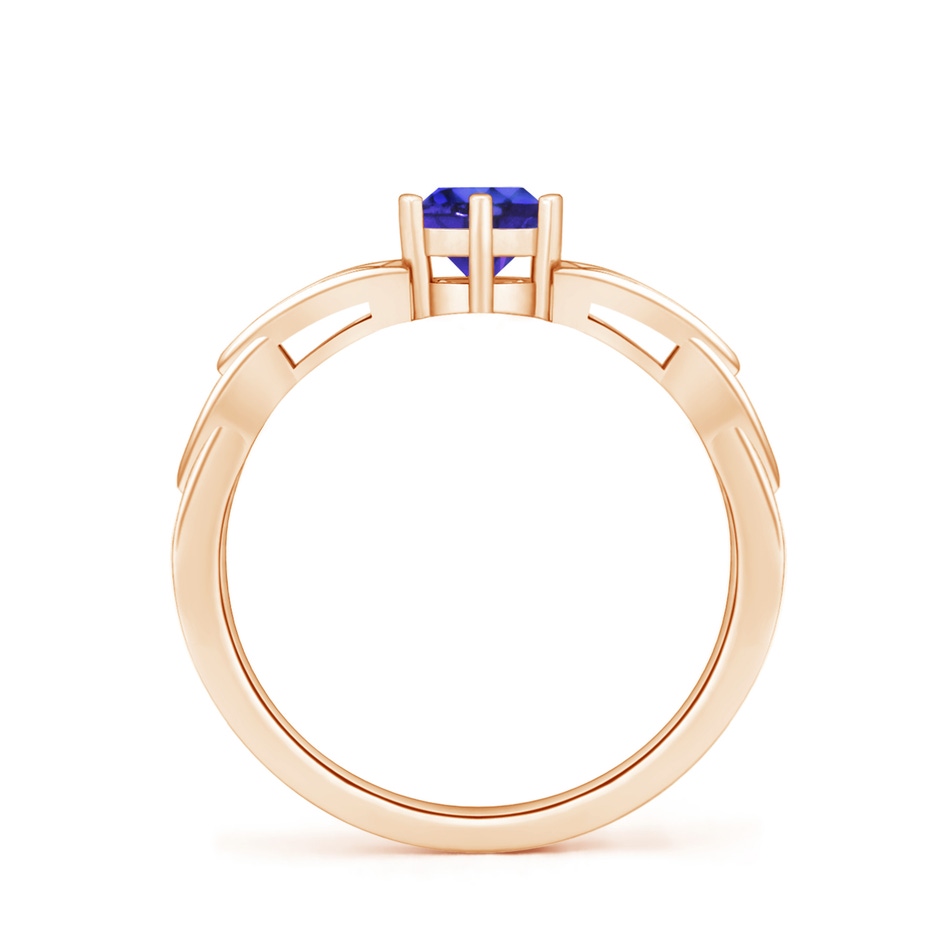 5mm AAAA Solitaire Round Tanzanite Celtic Knot Ring in Rose Gold side-1
