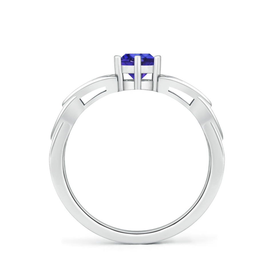 5mm AAAA Solitaire Round Tanzanite Celtic Knot Ring in White Gold side-1