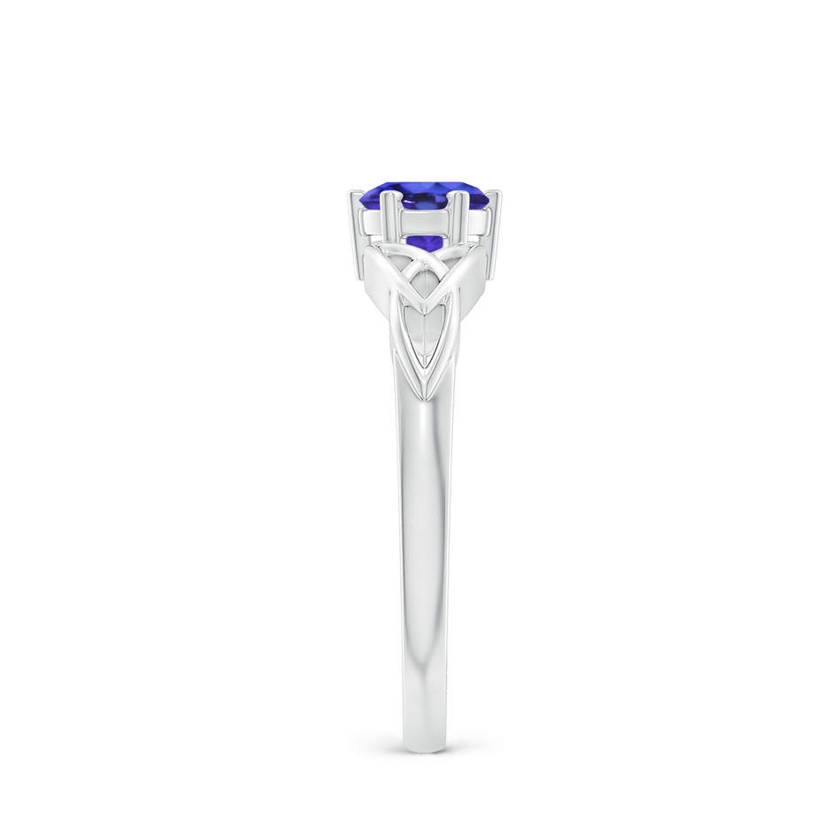 5mm AAAA Solitaire Round Tanzanite Celtic Knot Ring in White Gold side-2