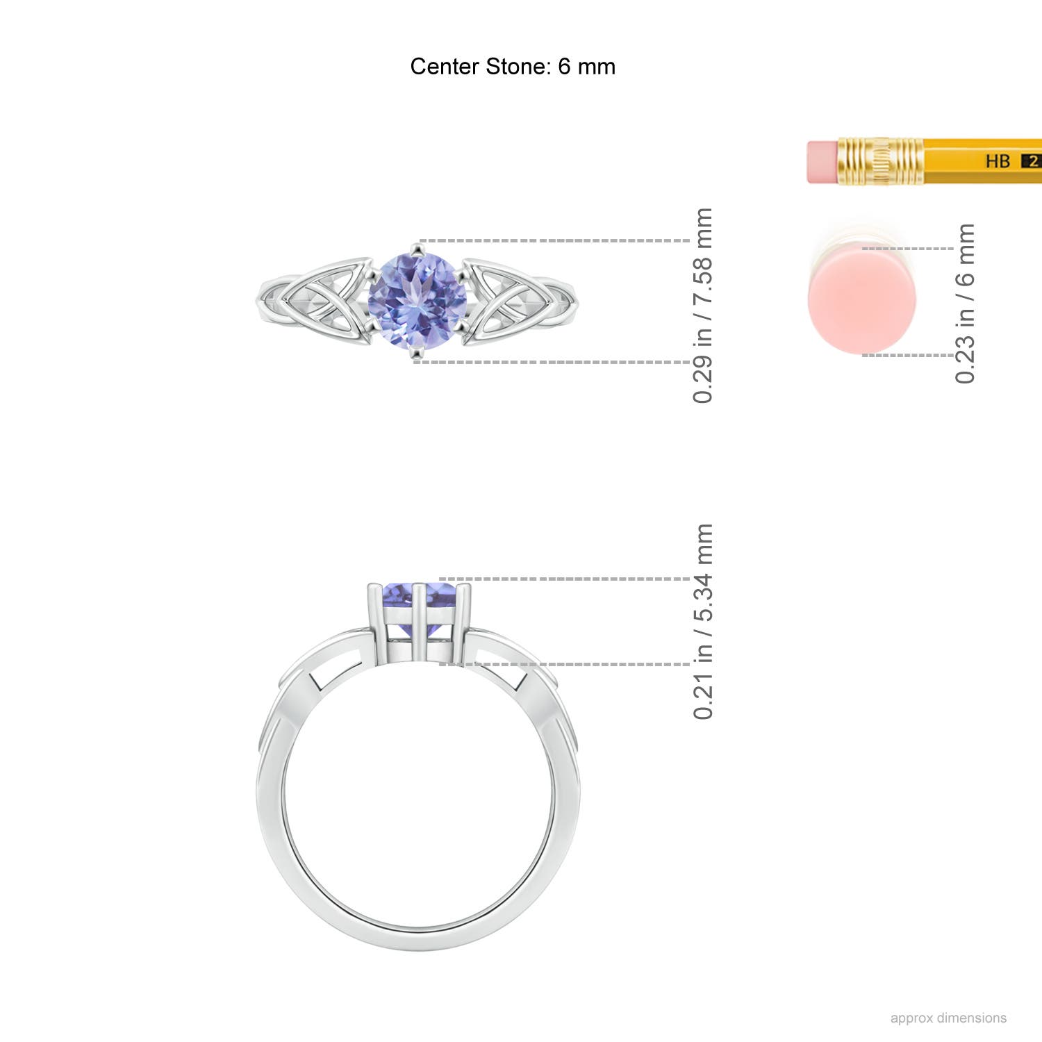 A - Tanzanite / 0.9 CT / 14 KT White Gold