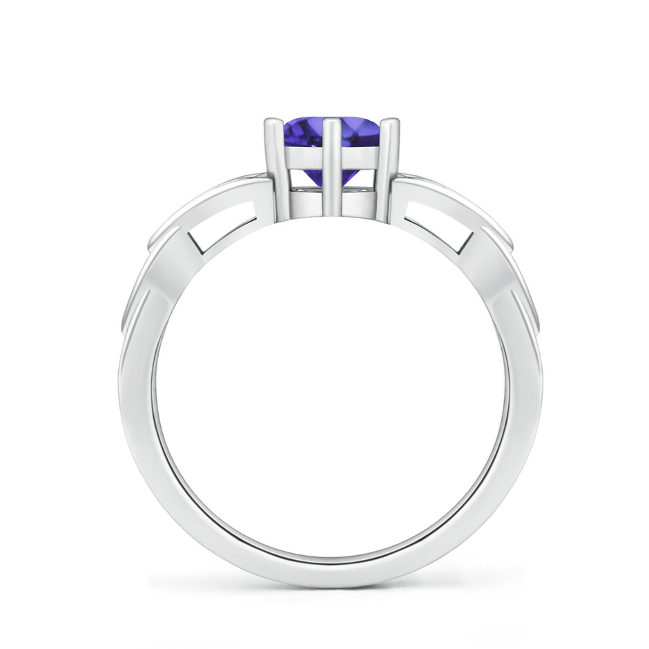 6mm AA Solitaire Round Tanzanite Celtic Knot Ring in White Gold side-1