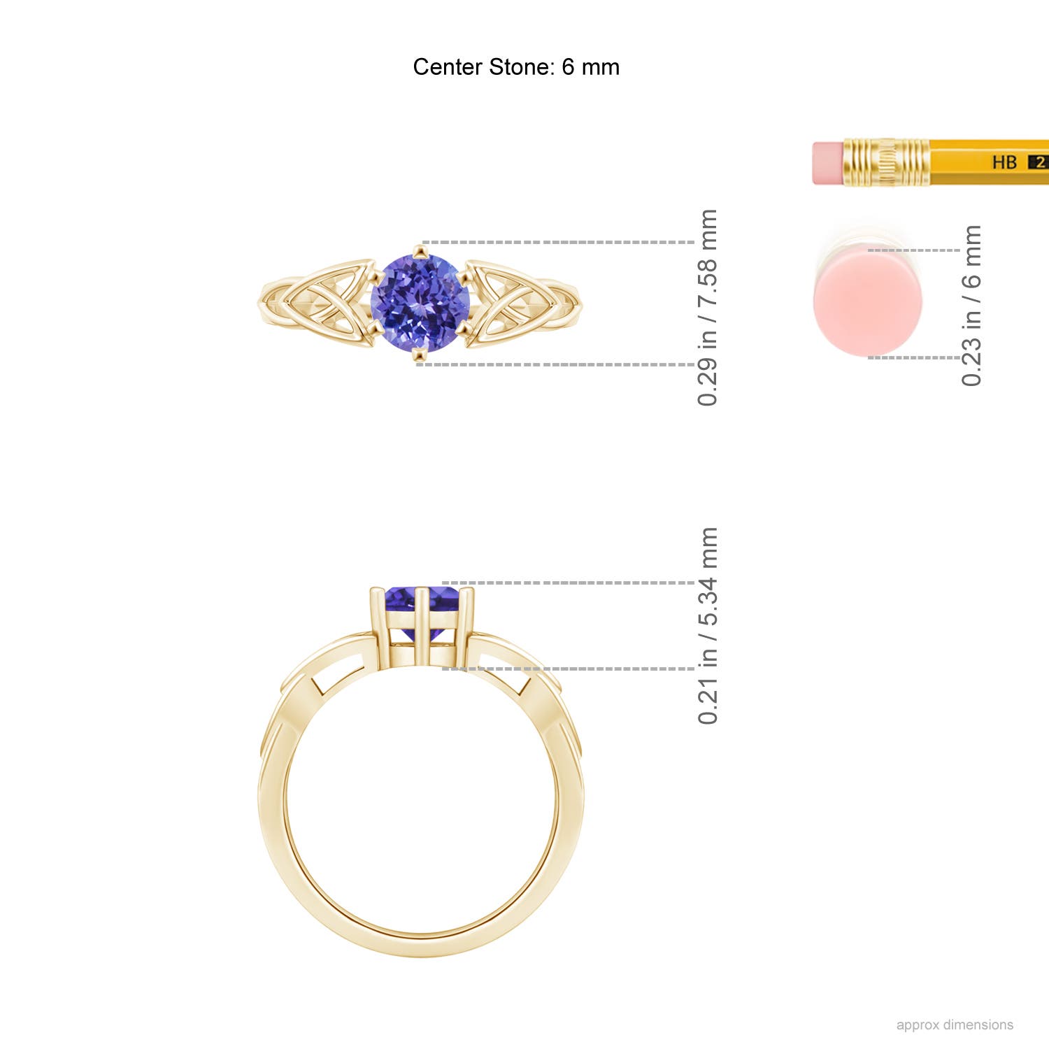 AA - Tanzanite / 0.9 CT / 14 KT Yellow Gold