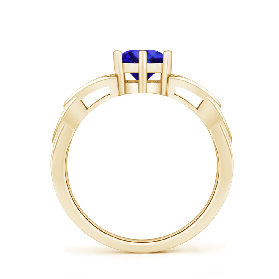 6mm AAA Solitaire Round Tanzanite Celtic Knot Ring in Yellow Gold side-1