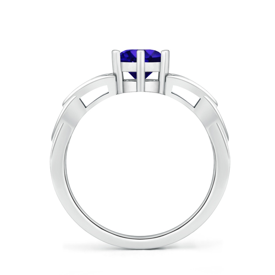 6mm AAAA Solitaire Round Tanzanite Celtic Knot Ring in P950 Platinum side-1