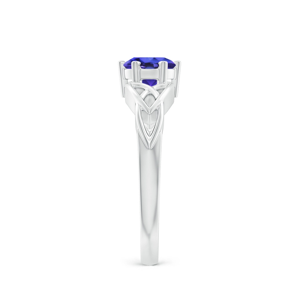 6mm AAAA Solitaire Round Tanzanite Celtic Knot Ring in P950 Platinum side-2