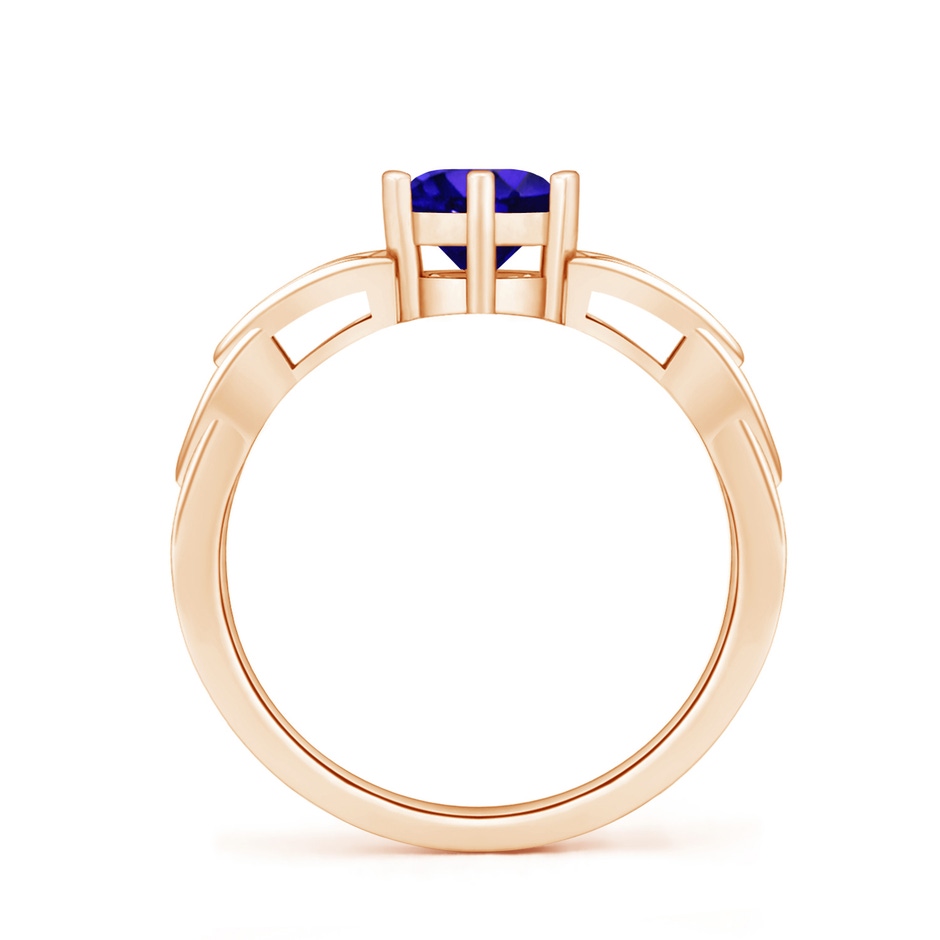 6mm AAAA Solitaire Round Tanzanite Celtic Knot Ring in Rose Gold side-1