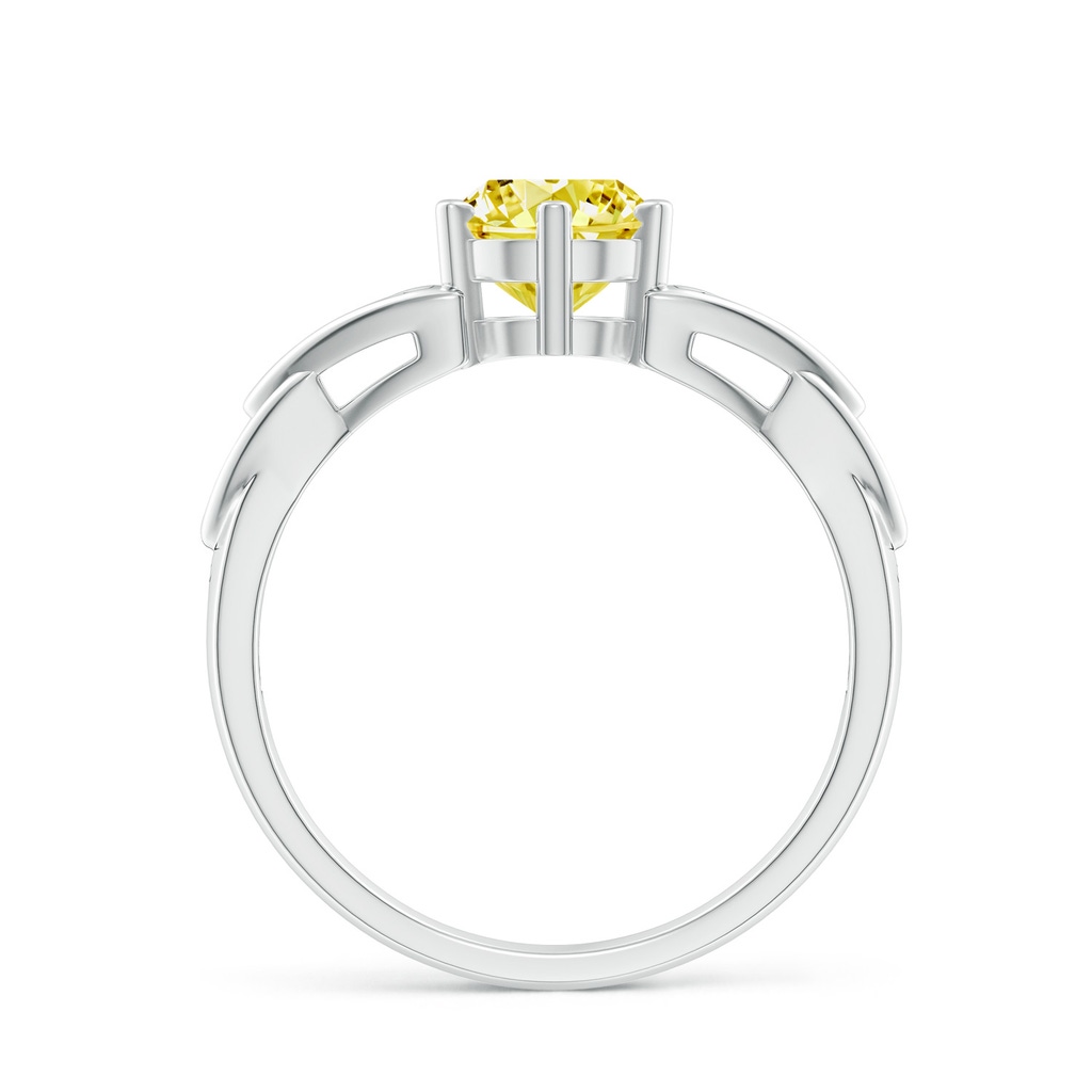6.4mm AAAA Solitaire Round Fancy Intense Yellow Diamond Celtic Knot Ring in P950 Platinum - side 199