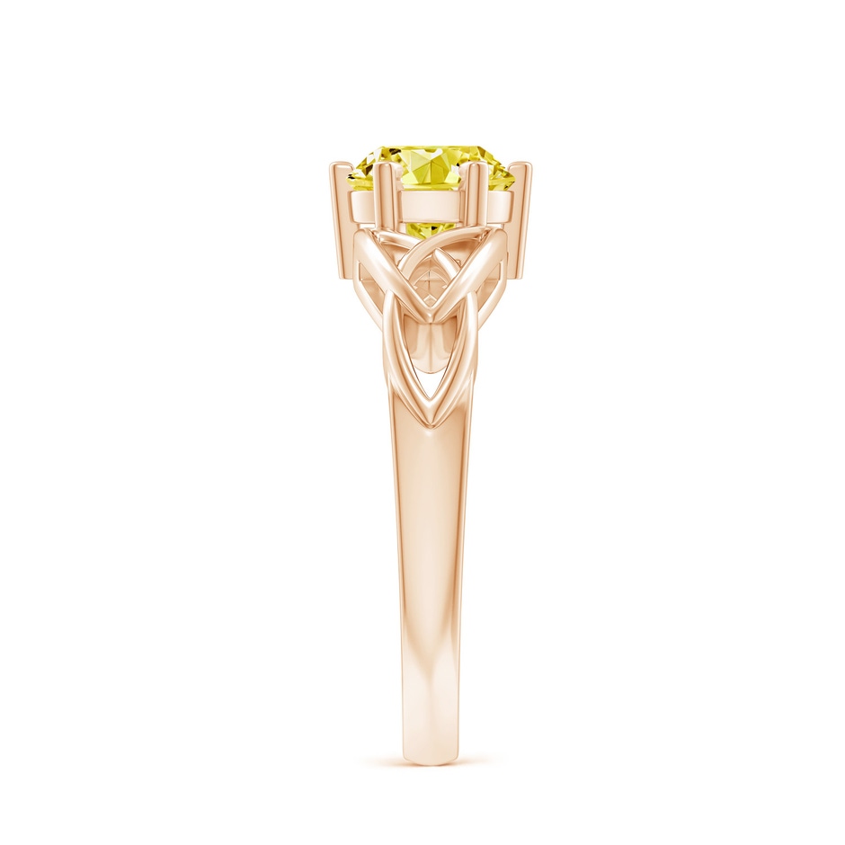 6.4mm AAAA Solitaire Round Fancy Intense Yellow Diamond Celtic Knot Ring in Rose Gold side 299