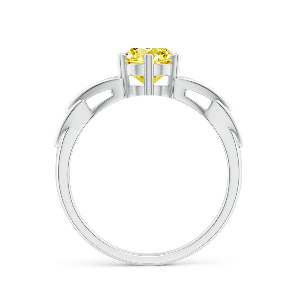 6.4mm AAAA Solitaire Round Fancy Intense Yellow Diamond Celtic Knot Ring in White Gold side 199