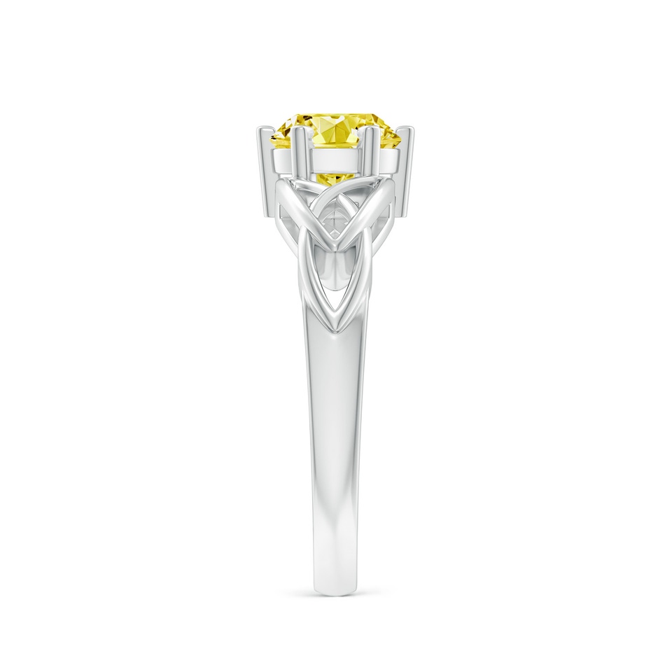 6.4mm AAAA Solitaire Round Fancy Intense Yellow Diamond Celtic Knot Ring in White Gold side 299