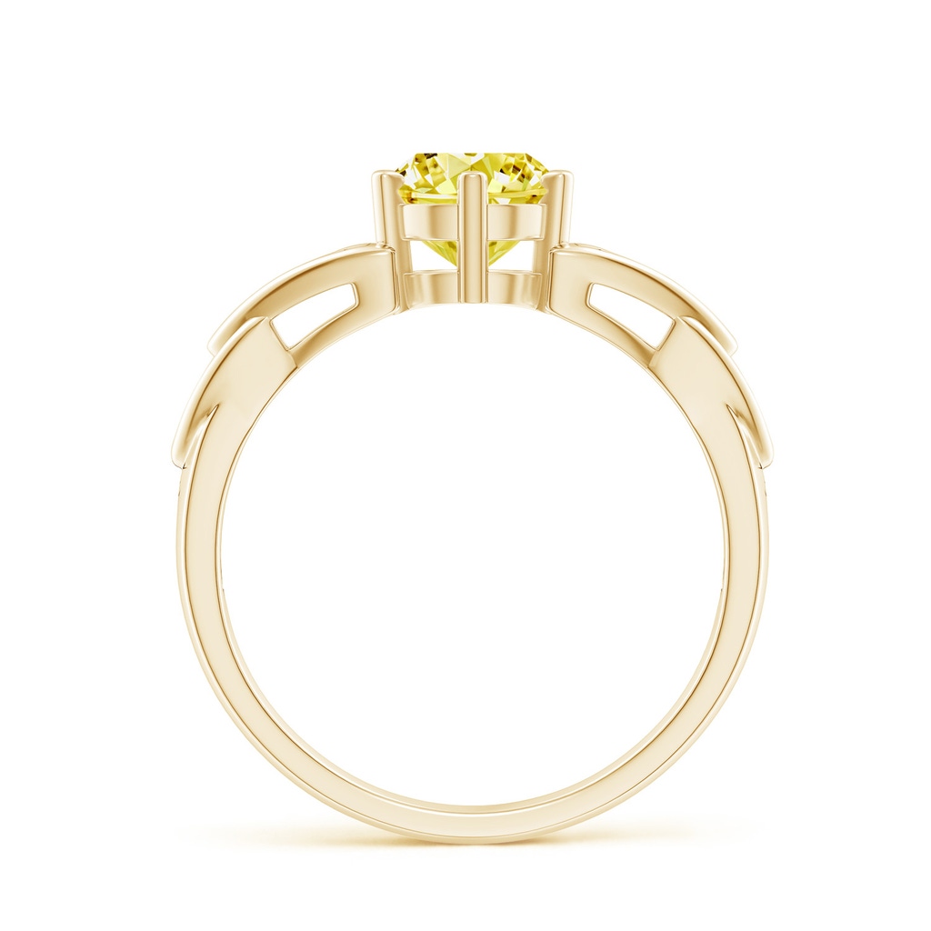 6.4mm AAAA Solitaire Round Fancy Intense Yellow Diamond Celtic Knot Ring in Yellow Gold - side 199