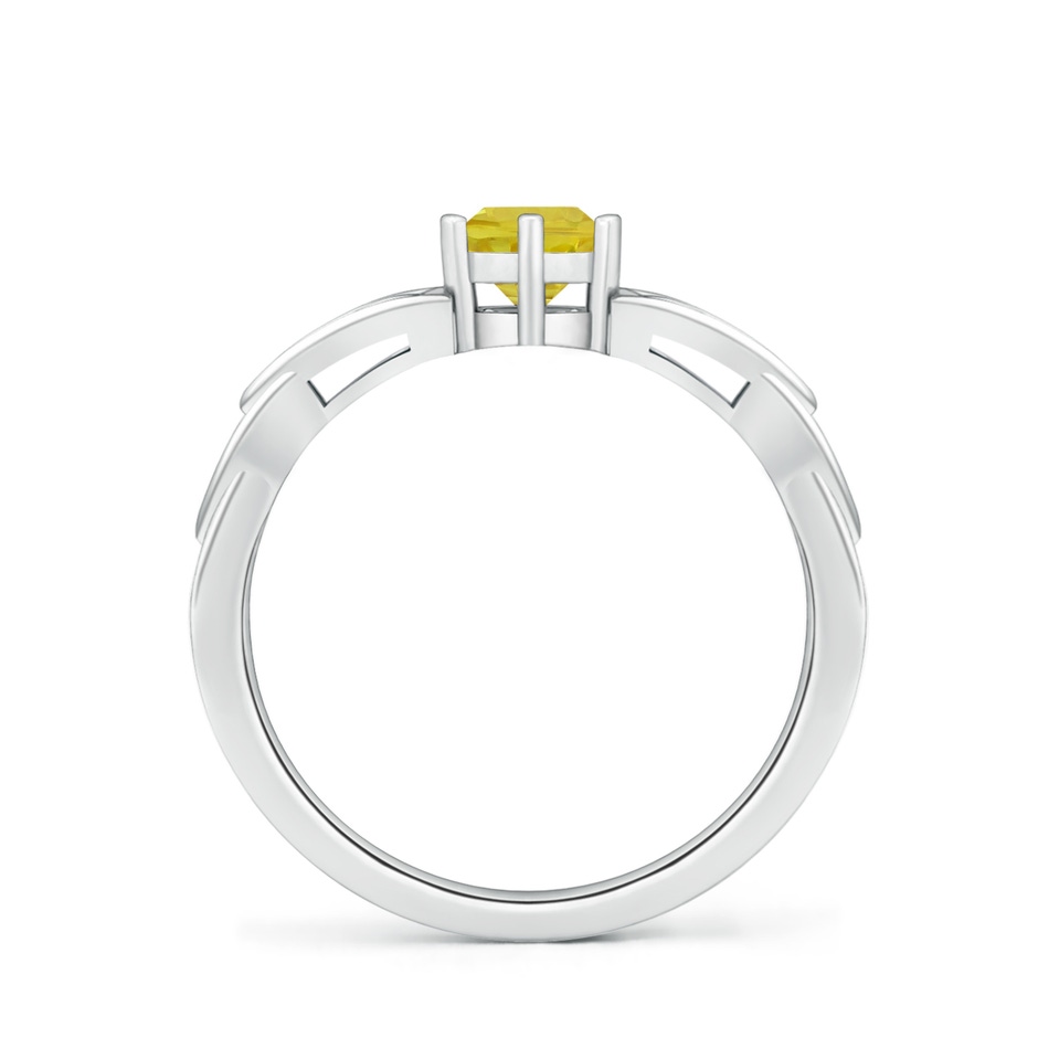 5mm A Solitaire Round Yellow Sapphire Celtic Knot Ring in P950 Platinum side-1