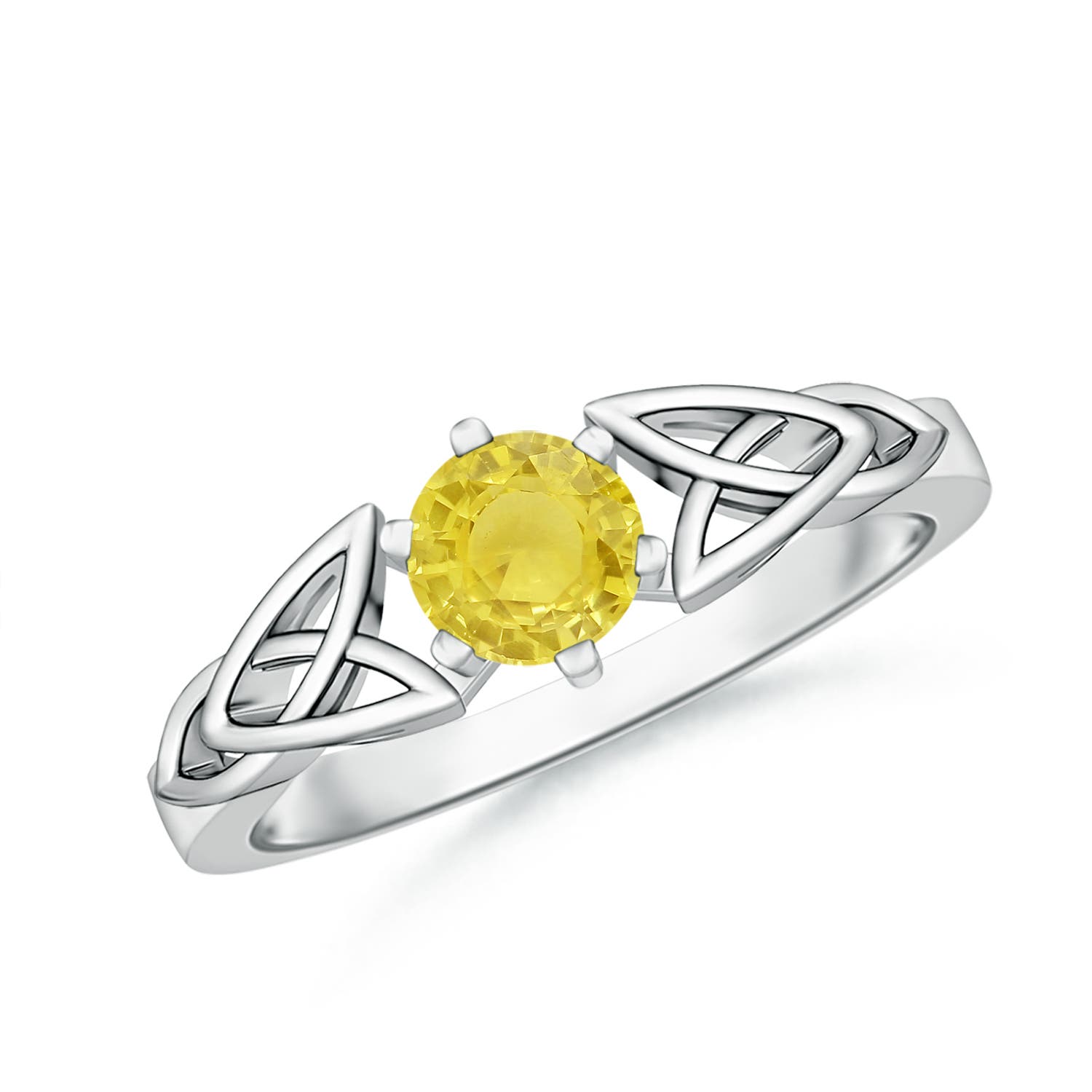 A - Yellow Sapphire / 0.53 CT / 14 KT White Gold