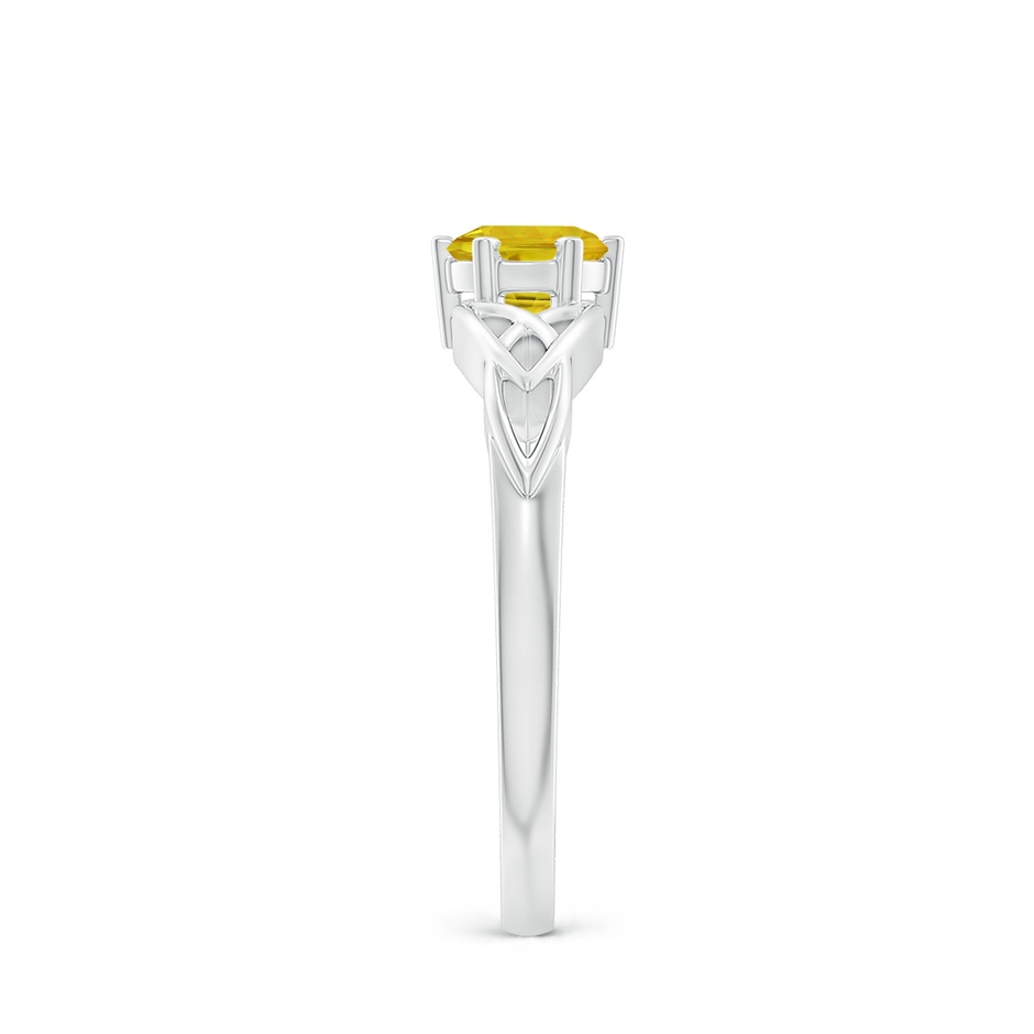 5mm AAAA Solitaire Round Yellow Sapphire Celtic Knot Ring in P950 Platinum side-2